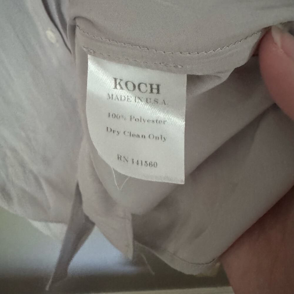 Koch Grey Ruffle Detaill Button Front Blouse Size… - image 5